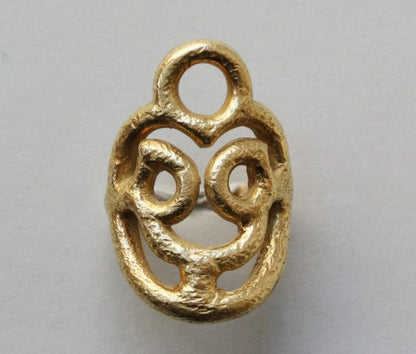 Boucheron Vintage 18ct Yellow Gold Etrusque Collection Ring; in an openwork mask design, Signed Boucheron, Paris, Circa 1970