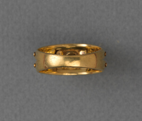 Vintage 1.00ct Fancy Brown Diamond Nail Ring; 18ct yellow gold shank accented with white gold nails, Dutch, Circa 1970.