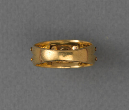 Vintage 1.00ct Fancy Brown Diamond Nail Ring; 18ct yellow gold shank accented with white gold nails, Dutch, Circa 1970.