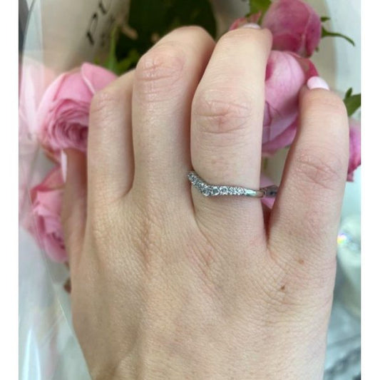 Diamond Wishbone Half Eternity Ring in Platinum, 0.25 carats