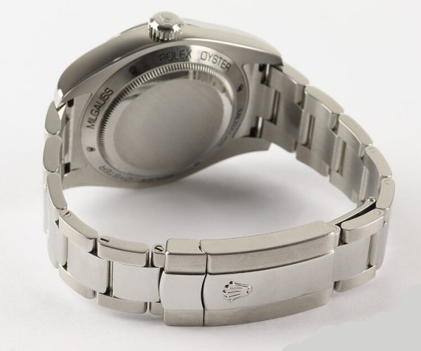 Rolex Milgauss Blue Dial 40mm Stainless Steel Automatic Wristwatch, on stainless steel Oyster bracelet, with Rolex box and papers, Circa 2014