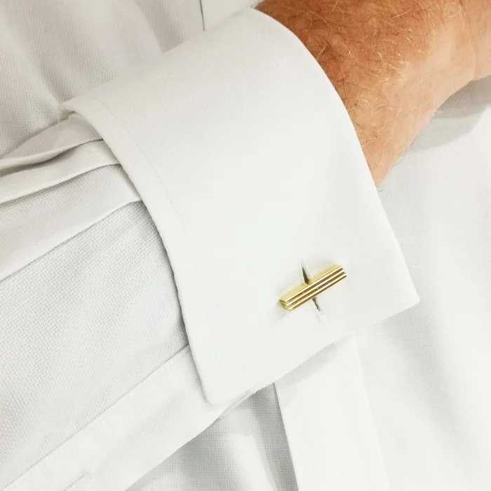 Vintage Cartier 18ct Gold Bar Cufflinks, London 1957