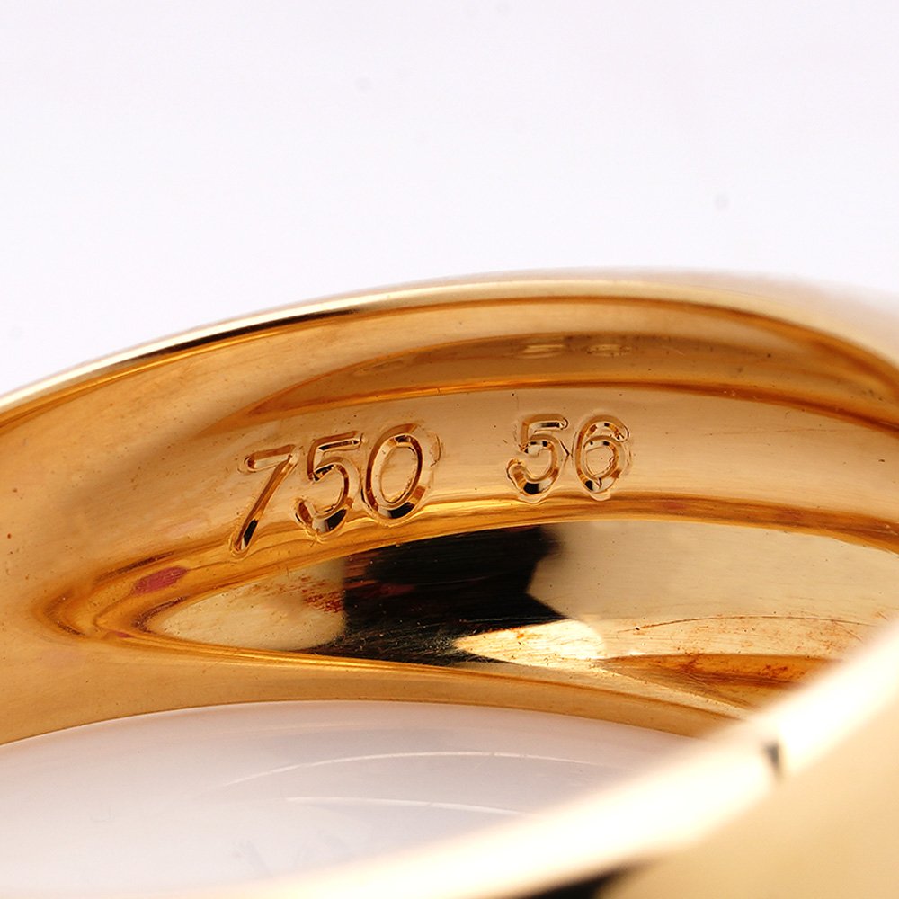 Vintage 1990s Cartier 18ct Yellow Gold Gypsy Band Ring with Diamond and Ruby