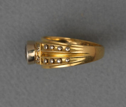 Vintage 1.00ct Fancy Brown Diamond Nail Ring; 18ct yellow gold shank accented with white gold nail detail, Dutch, Circa 1970.