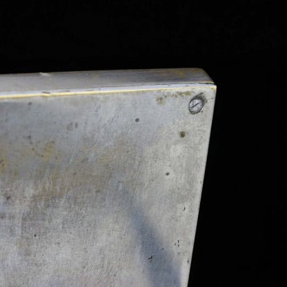 Art Deco Style Vintage Omega Table Desk Clock; black square dial with golden Roman numeral markers and hands, 8-day movement