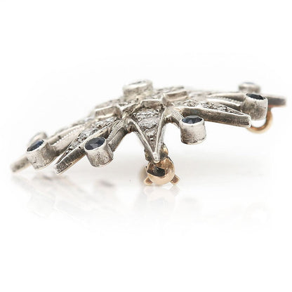 Vintage 1.80ct Diamond and Star Brooch come Pendant with Sapphires