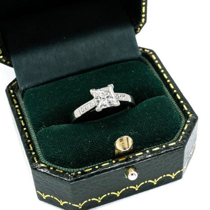 1.03ct Princess Cut Diamond Engagement Ring