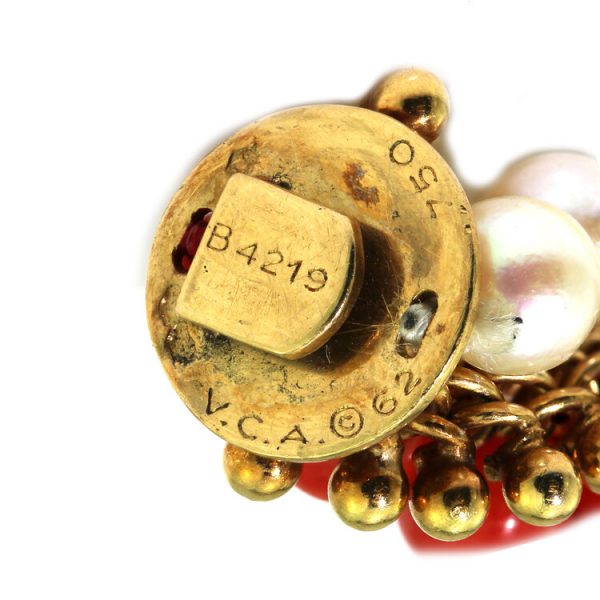 Van Cleef and Arpels 18ct Gold, Coral and Pearl Bead Twirl Bracelet