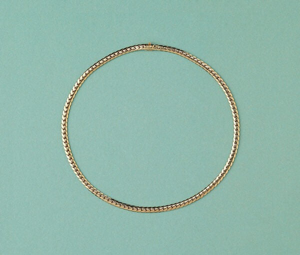 Cartier Gold Curb Link Chain Necklace, Signed and Numbered Cartier 617761, Comes with the original box