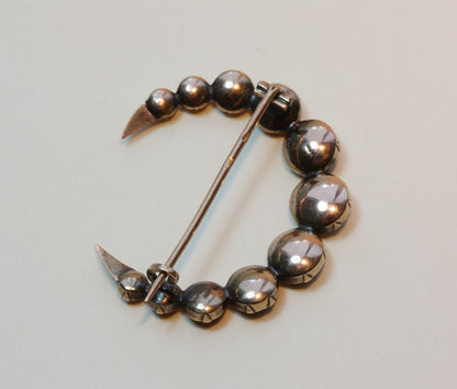 Three Antique 18ct Gold Garnet Crescent Moon & Star Brooches