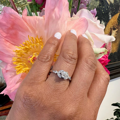 Vintage Old Mine-Cut Diamond and Platinum Ring, 0.60 Carat