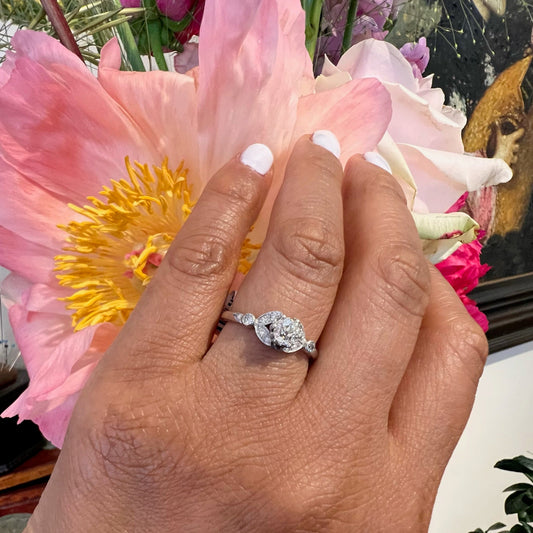 Vintage Old Mine-Cut Diamond and Platinum Ring, 0.60 Carat