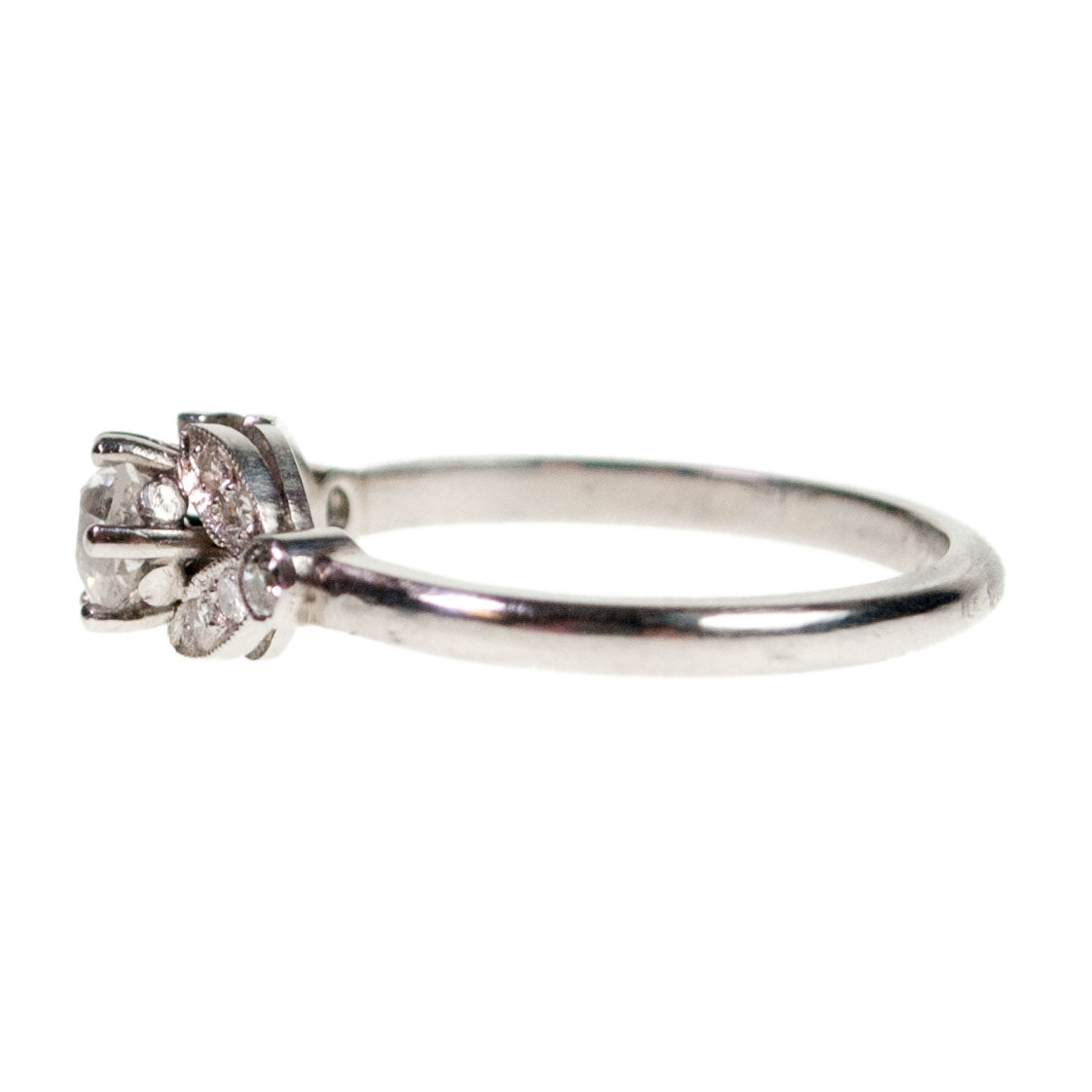 Vintage Old Mine-Cut Diamond and Platinum Ring, 0.60 Carat