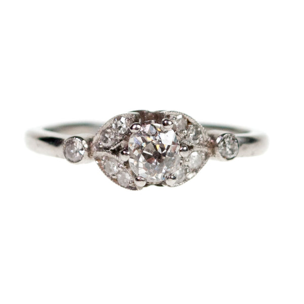 Vintage Old Mine-Cut Diamond and Platinum Ring, 0.60 Carat