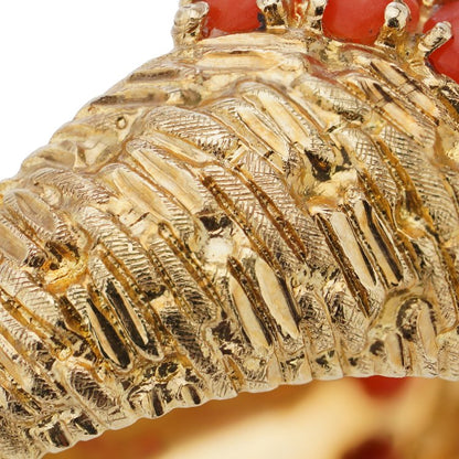 Vintage Cartier coral and gold bombe ring by Signori and Bondioli
