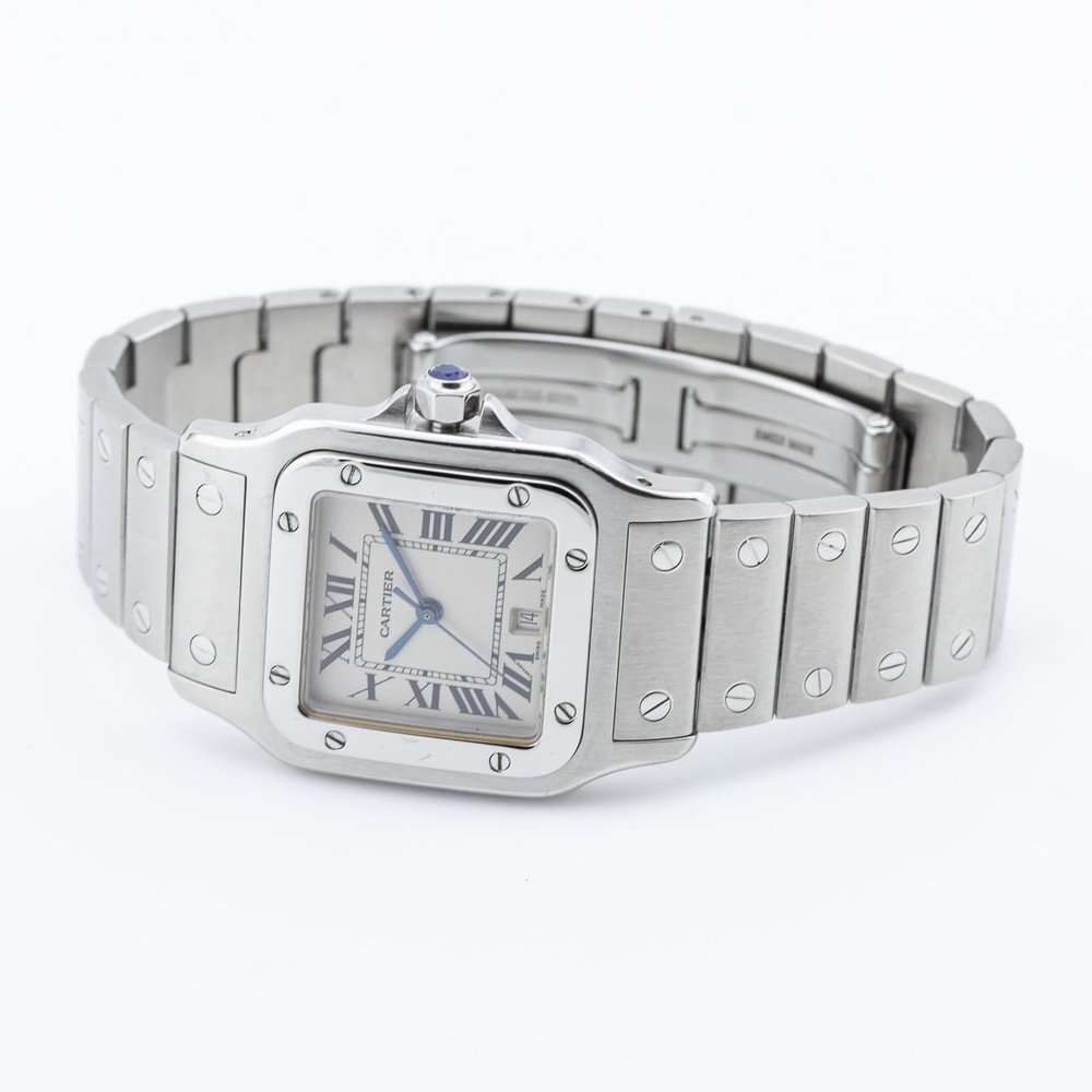 Cartier Santos Galbee 1564 Steel Watch with Box and Papers