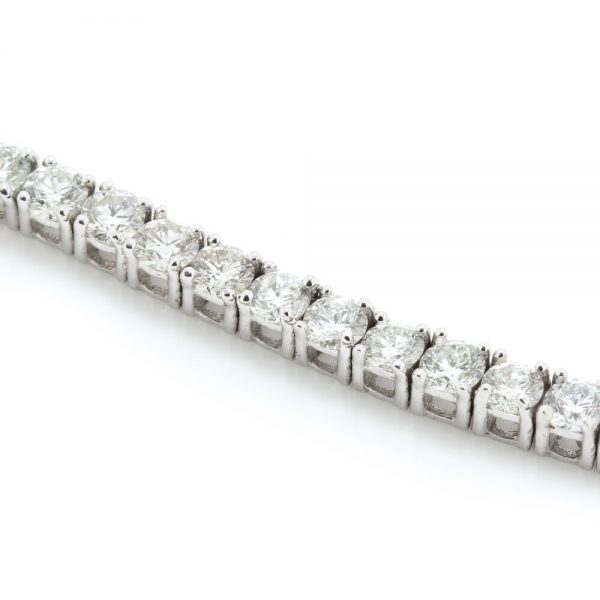 Diamond Line Bracelet in 18ct White Gold, 4.64 carat total
