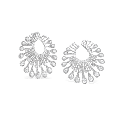 Rose Cut Diamond Earrings; 7.38 carats
