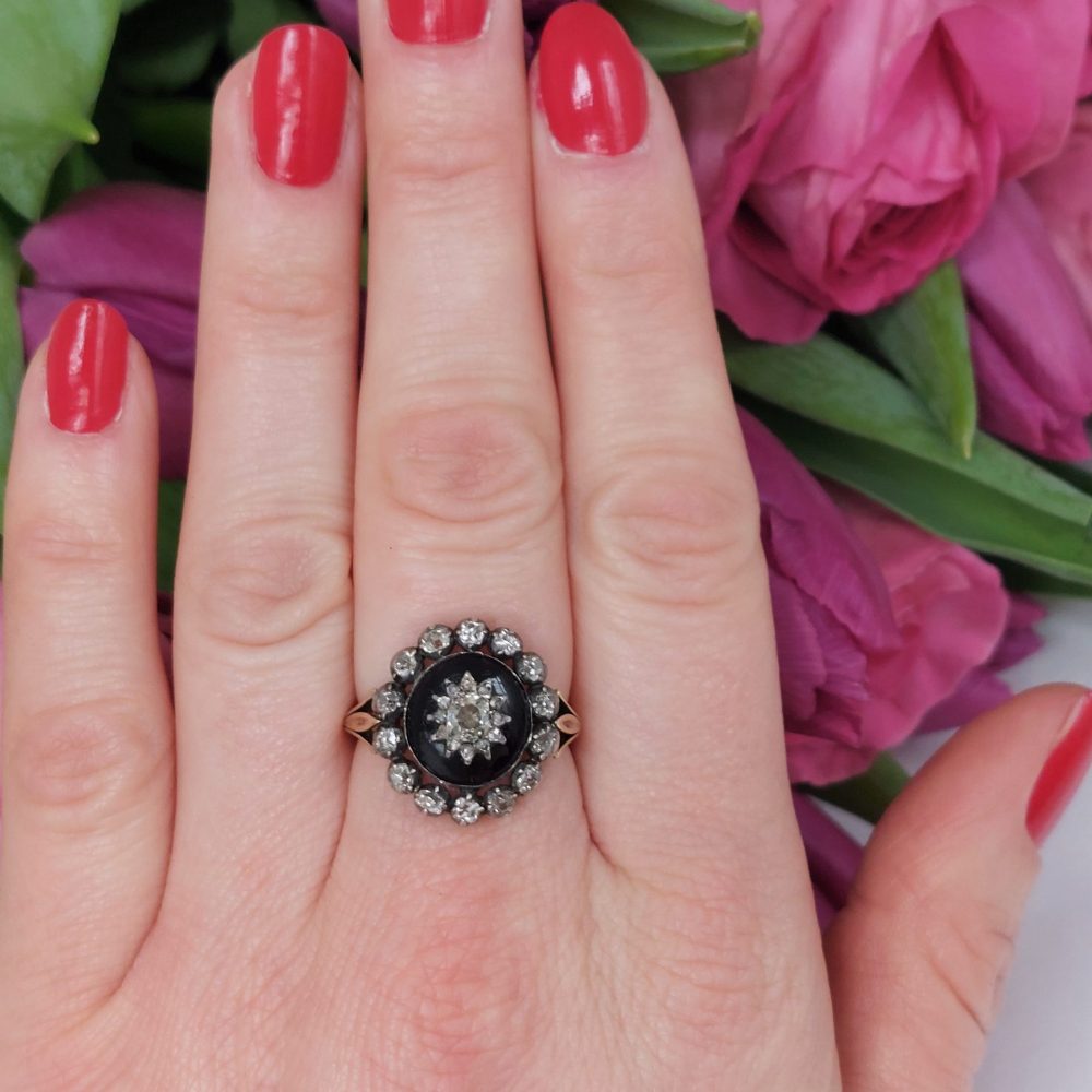 Antique Georgian Old Cut Diamond and Garnet Dress Ring