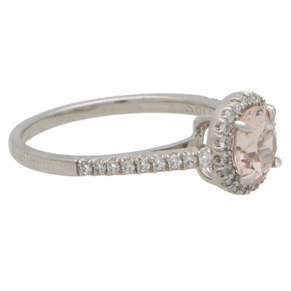 0.91ct Morganite and Diamond Target Cluster Ring in Platinum