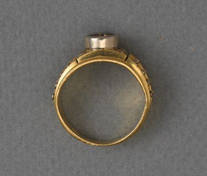 Vintage 1.00ct Fancy Brown Diamond and 18ct Gold Nail Ring