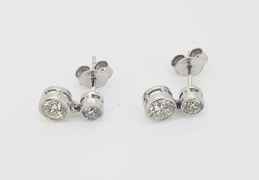 1.10ct Diamond Drop Earrings in 18ct White Gold