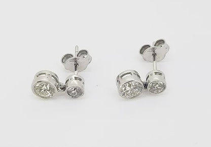 1.10ct Diamond Drop Earrings in 18ct White Gold