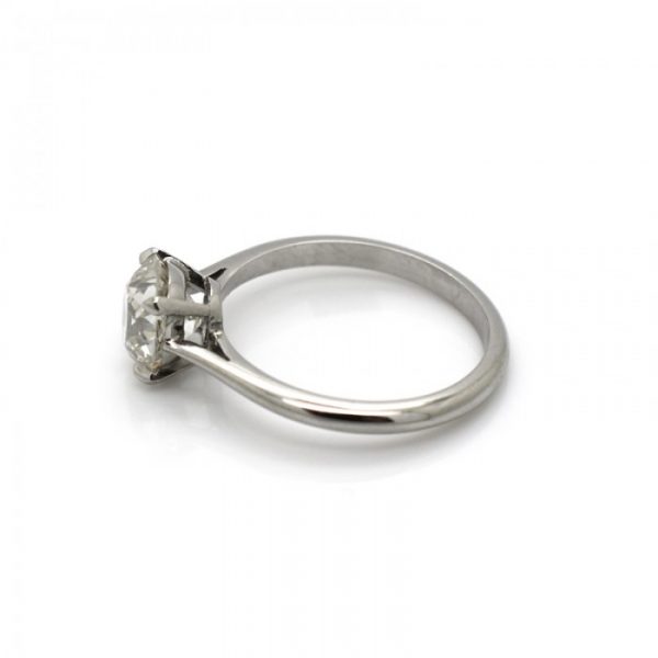 Cushion Cut Diamond Solitaire Engagement Ring in Platinum, 1.64 carats