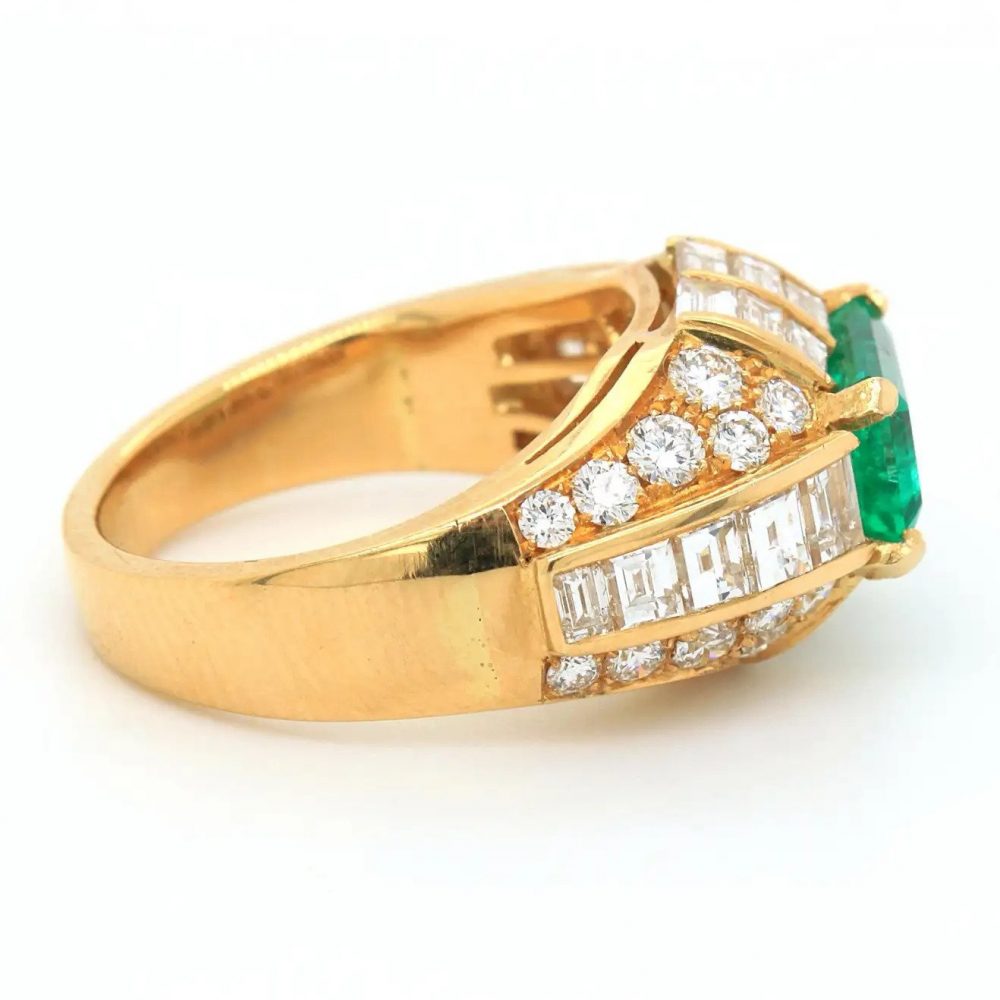 Bulgari Trombina Colombian Emerald and Diamond Ring