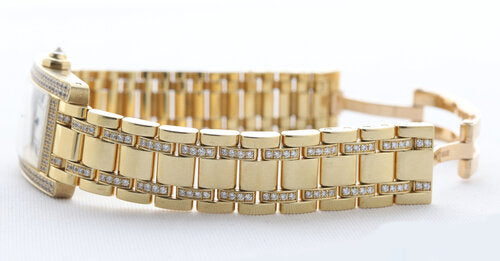 Cartier Ladies Tank Americaine 18ct Yellow Gold and Diamond Watch