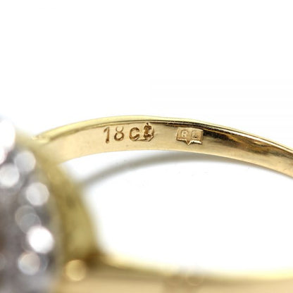 Diamond Floral Cluster Ring; 1.38 carat total, central 0.40ct G VS1 brilliant-cut diamond within diamond fixed halo surround, in 18ct yellow gold