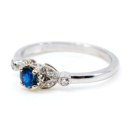 Vintage 0.50ct Sapphire and Diamond White Gold Ring
