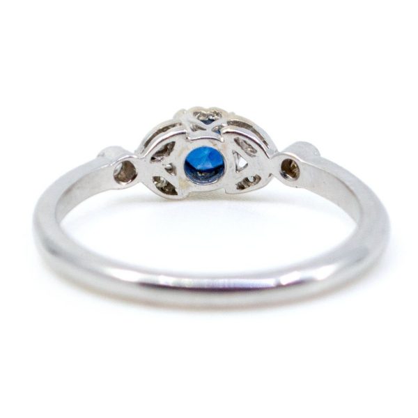 Vintage 0.50ct Sapphire and Diamond White Gold Ring