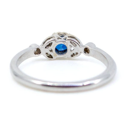 Vintage 0.50ct Sapphire and Diamond White Gold Ring