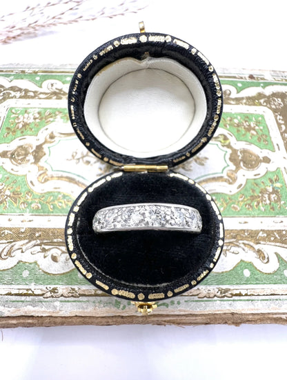 French Antique Platinum 1.40 Carats Diamond Full Eternity Ring, Circa 1920