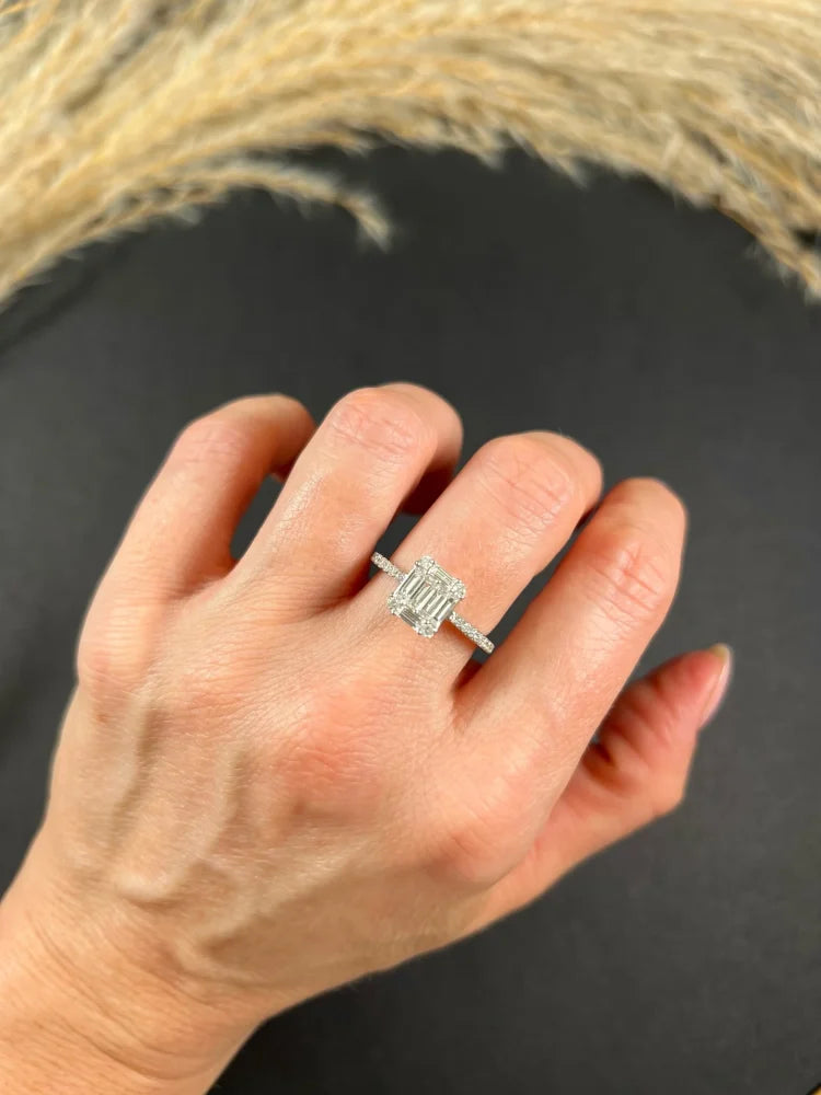 New Diamond Engagement Ring In 9 Carat White Gold