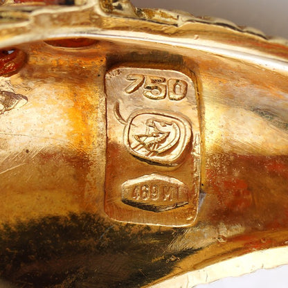 Vintage Signori and Bondioli for Cartier 18ct Yellow Gold and Coral Ring