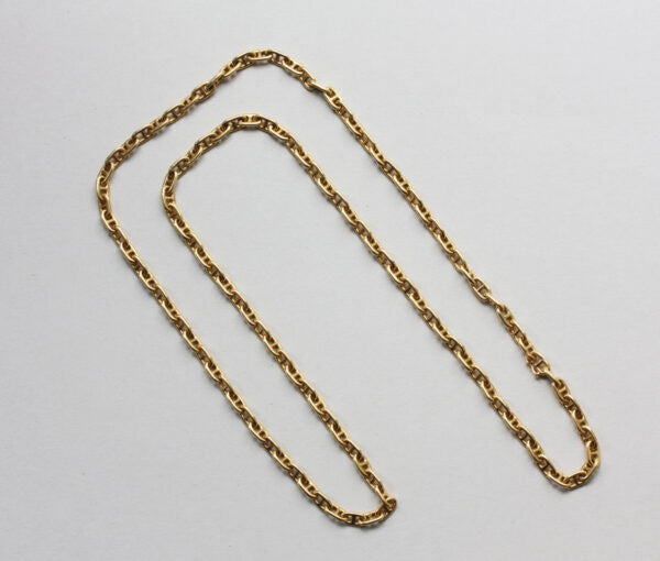 Vintage Hermes 18ct Yellow Gold Long Chaine D'Ancre Chain, Signed Hermès, Paris, master’s mark GL, Circa 1970.