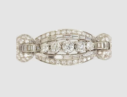 Vintage Diamond and Platinum Panel Bracelet, 16.50 carats
