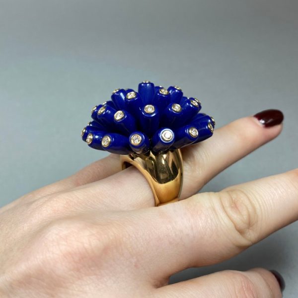 Cartier Lapis Lazuli and Diamond Paris Nouvelle Vague Bombe Ring