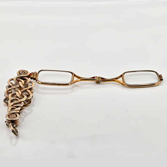 Victorian Antique 14ct Gold Snake Lorgnette Pendant