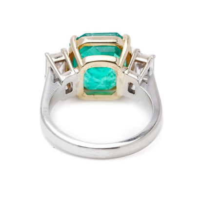 5.82ct Natural Colombian Emerald and Diamond Ring with Certificate