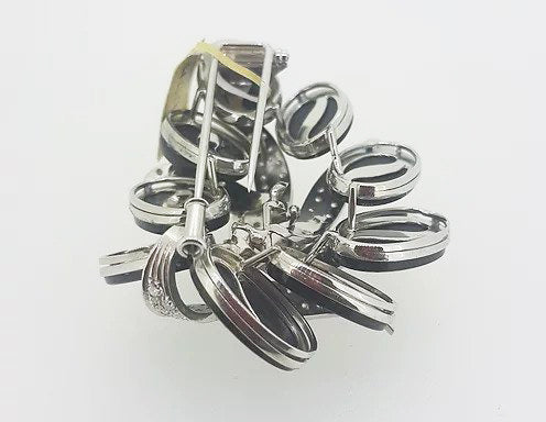 Onyx and Diamond Floral Brooch
