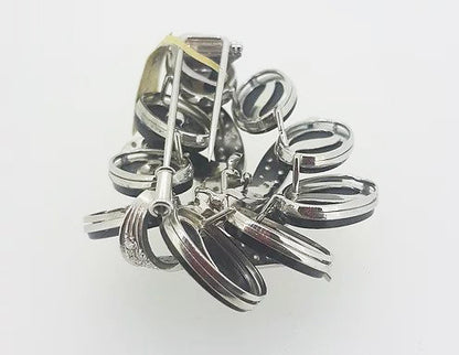 Onyx and Diamond Floral Brooch