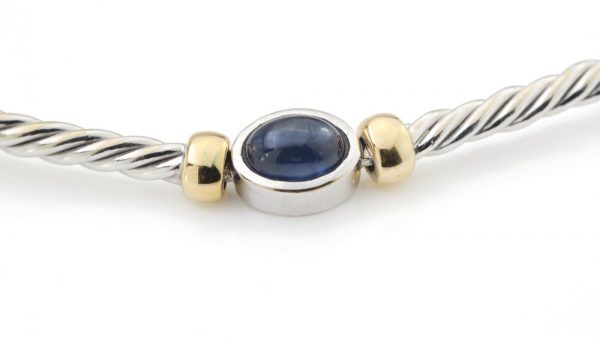 Vintage Cabochon Sapphire and 18ct White Gold Necklace, 6.00 carats