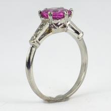 Pink Sapphire, Diamond and Platinum Solitaire Ring, 1.45 carats