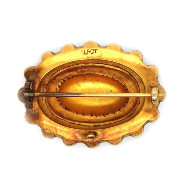 Antique Victorian Etruscan Style Gold Brooch and Earrings Suite, Circa 1875