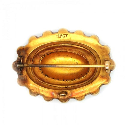 Antique Victorian Etruscan Style Gold Brooch and Earrings Suite, Circa 1875