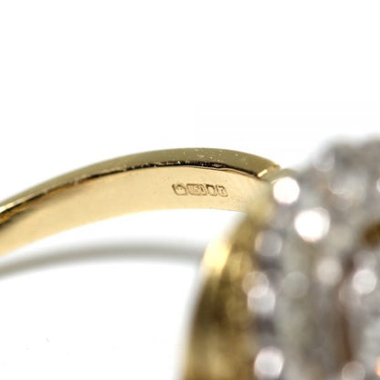 Diamond Floral Cluster Ring; 1.38 carat total, central 0.40ct G VS1 brilliant-cut diamond within diamond fixed halo surround, in 18ct yellow gold