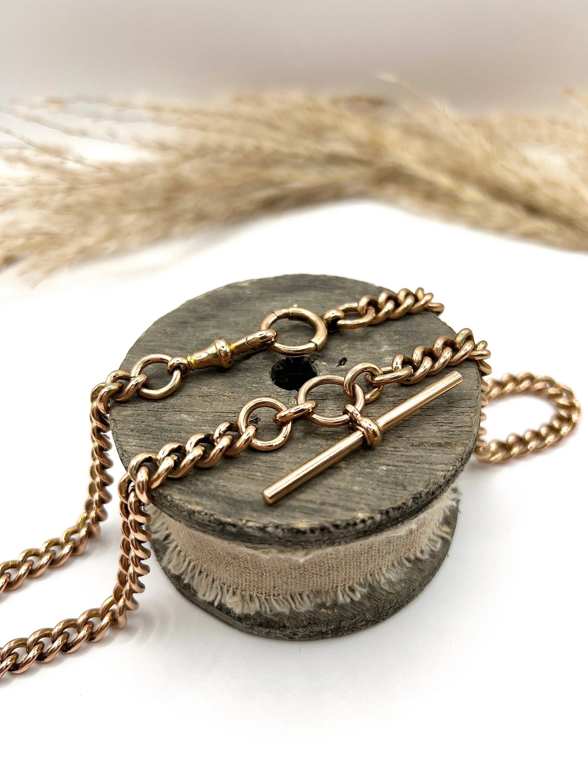 Victorian 9 Carat Rose Gold Albert Chain Necklace, Circa 1880